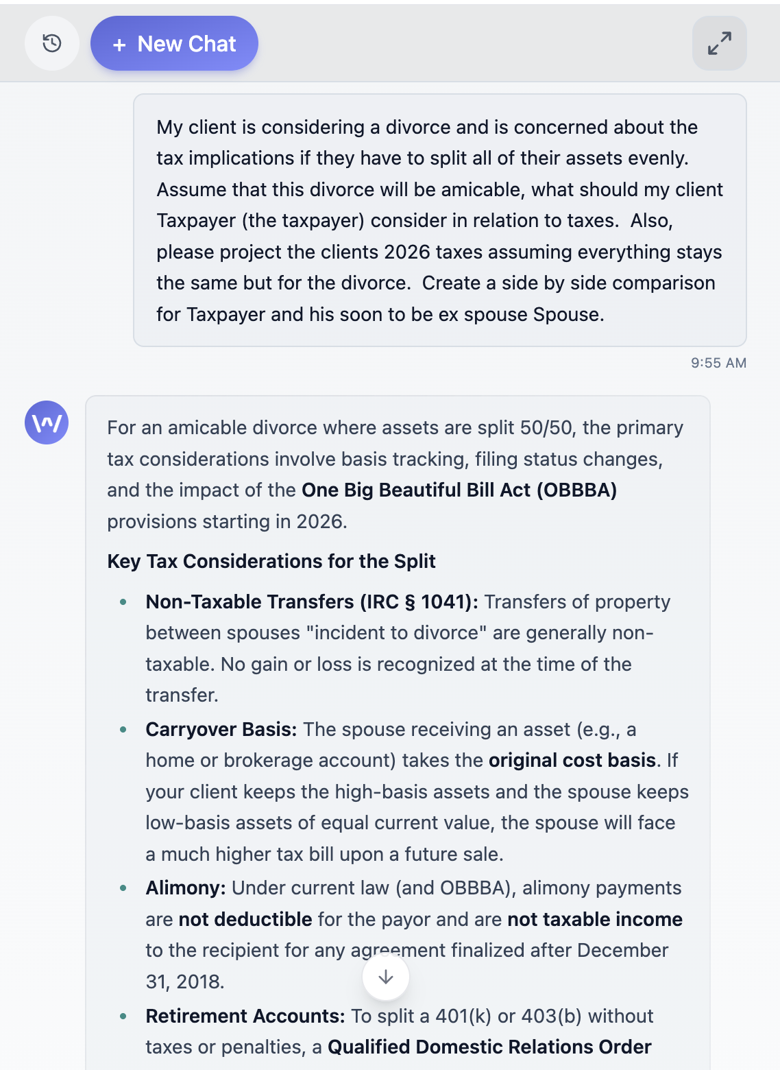 AI Tax Analysis Chat